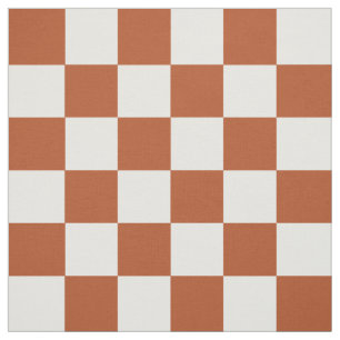 Tecido Padrão de Verificação Branco Castanho