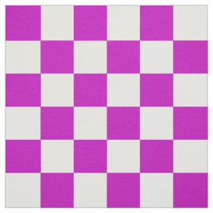 Tecido Padrão de Verificação Branco Roxo