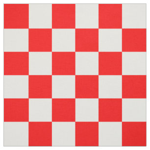 Tecido Padrão de Verificação de Branco Vermelho