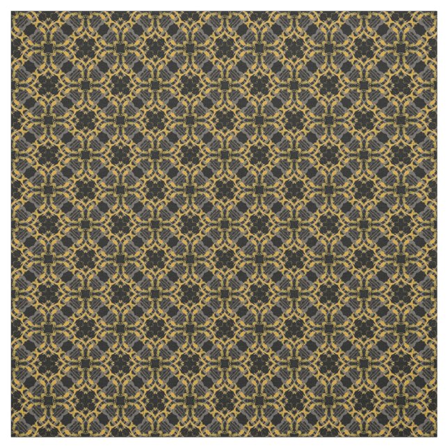Tecido Padrão de Verificação de Flores de Arquivo Dourado (Modelo)