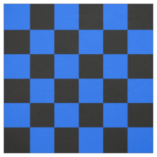Tecido Padrão de Verificação Preto Azul