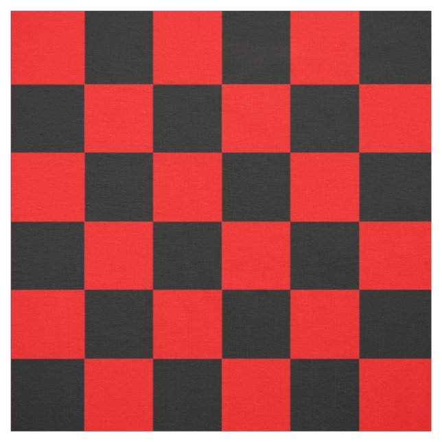 Tecido Padrão de Verificação Preto Vermelho (Modelo)