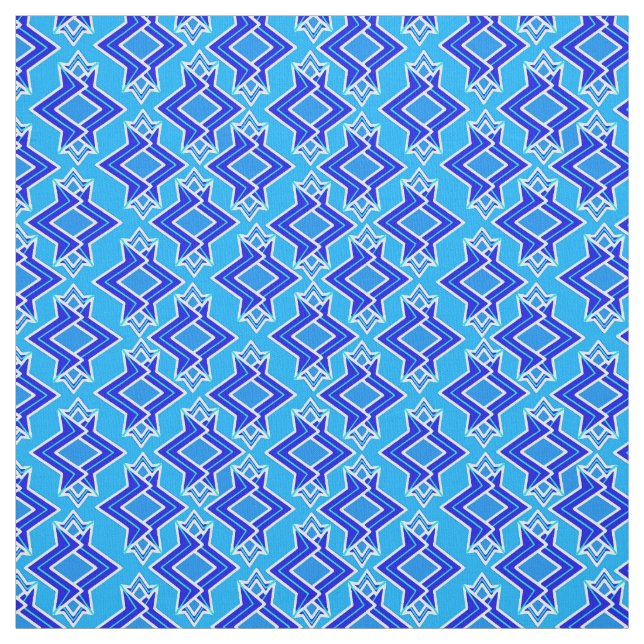 Tecido Padrão de Wallpaper Art Deco, Azul Ceruliano (Modelo)