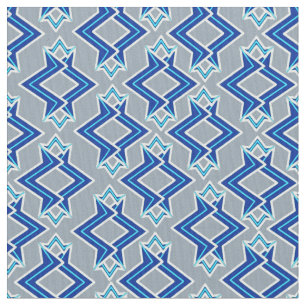 Tecido Padrão de wallpaper Art Deco, Cinzas / Cinzas e az