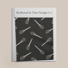 Tecido Padrão de Whisk da Cozinha Dourada e Negra