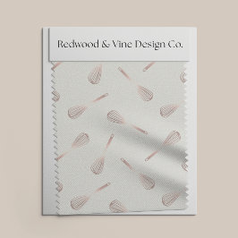 Tecido Padrão de Whisk Rosa Dourado e Ivory Kitchen