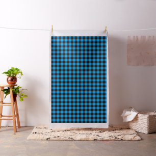 Tecido Padrão de Xadrez de Buffalo Azul Preto   Lumberjac