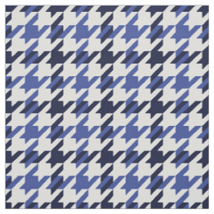 Tecido Padrão de xadrez de dente azul e branco retrógra