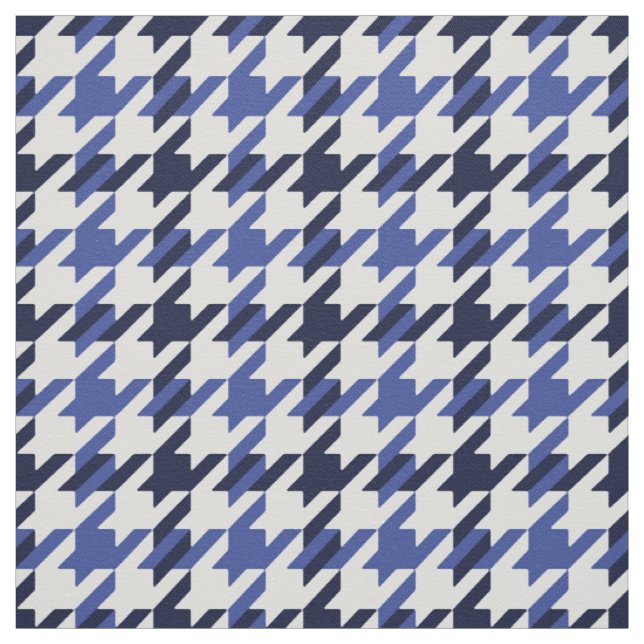 Tecido Padrão de xadrez de dente azul e branco retrógrado (Modelo)