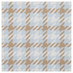 Tecido Padrão de xadrez de houndstooth azul e bege