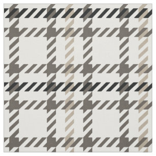 Tecido Padrão de xadrez de houndstooth neutro de moda de