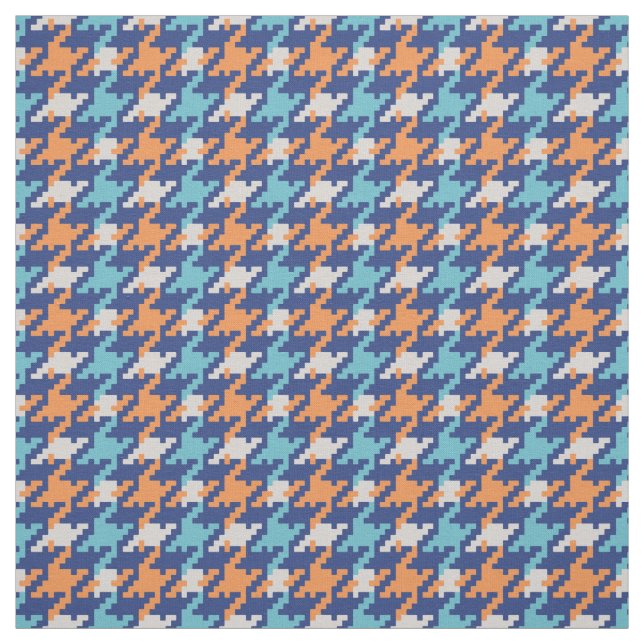 Tecido Padrão de xadrez de som azul e laranja (Modelo)
