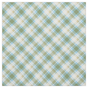 Tecido Padrão de Xadrez de Tartan Branco Azul Azul Claro