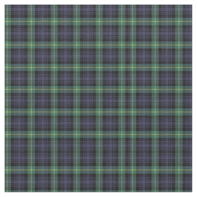 Tecido Padrão de Xadrez de Tartan Preto Verde Roxo (Detalhe)