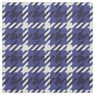 Tecido Padrão de xadrez do dente azul e branco retroativo