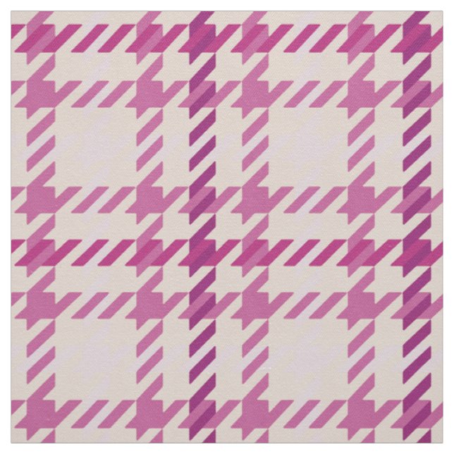 Tecido Padrão de xadrez do dente-redondo-rosado e amarelo (Modelo)