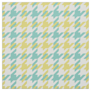 Tecido Padrão de xadrez do houndstooth, amarelo e da men