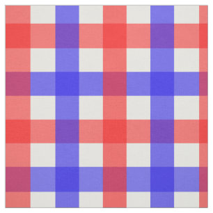Tecido Padrão de Xadrez Red Blue Gingham