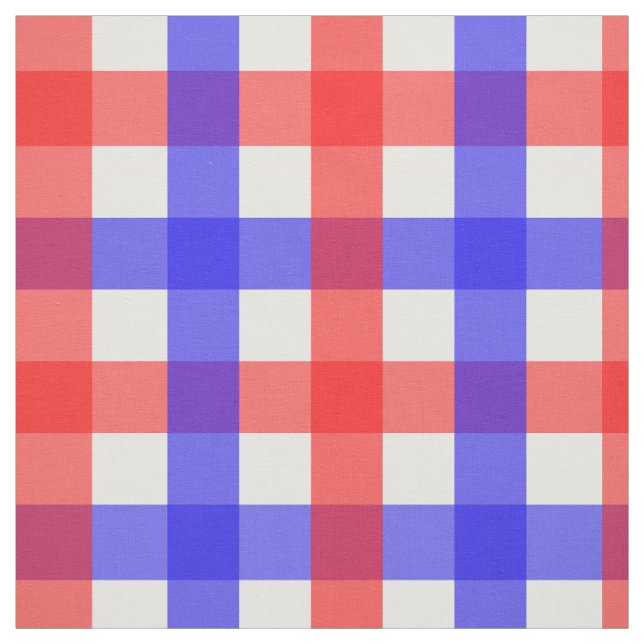 Tecido Padrão de Xadrez Red Blue Gingham (Modelo)