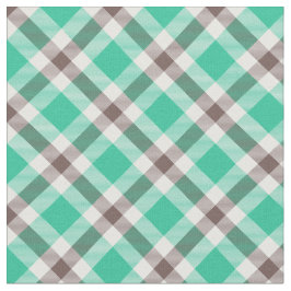 Tecido Padrão de Xadrez verde-castanho moderno