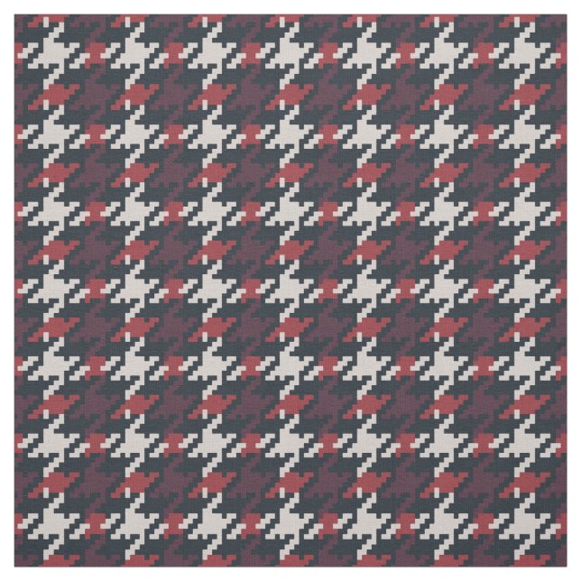Tecido Padrão de xadrez vermelho vivo de houndstooth (Modelo)