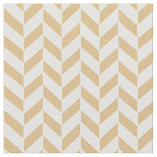 Tecido Padrão de ziguezague geométrico branco dourado e