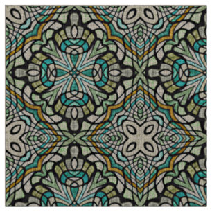 Tecido Padrão Deco Novo Turquesa Verde Hortelã