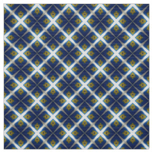 Tecido padrão do azulejo Azul Meia-Noite 2