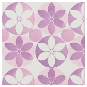 Tecido Padrão do Azulejo da Flor de Aquarela Roxo