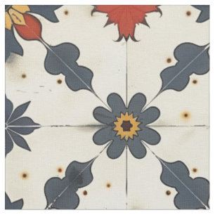 Tecido Padrão do Azulejo espanhol Vintage