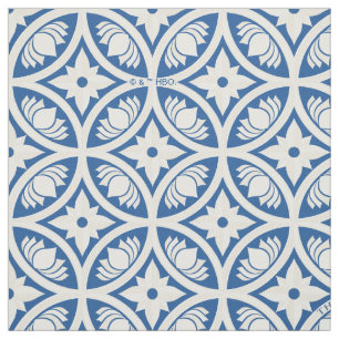 Tecido Padrão do Azulejo Lotus Costeiro - O Lotus Branco