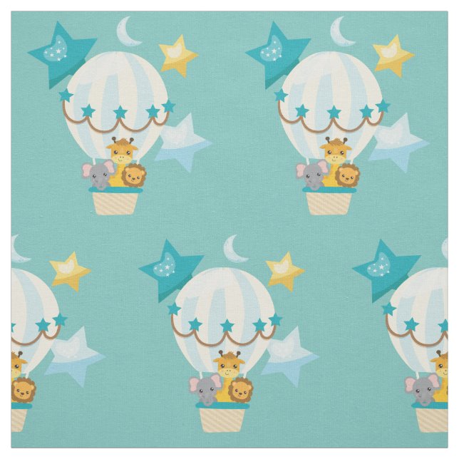 Tecido Padrão do balão de ar do Elefante Lion Giraffe (Modelo)