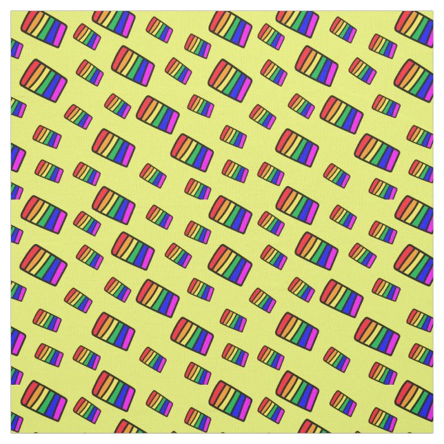 Tecido Padrão do bloco Funky Neon Rainbow (Modelo)