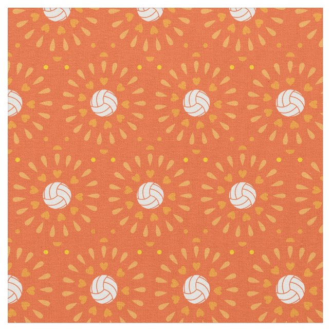 Tecido Padrão do caleidoscópio Laranja Volleybolas (Detalhe)