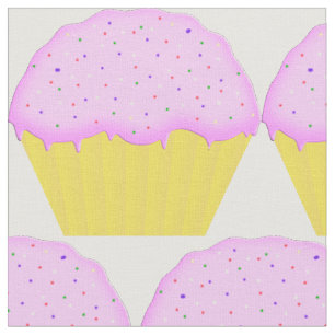 Tecido Padrão do Cupcake rosa