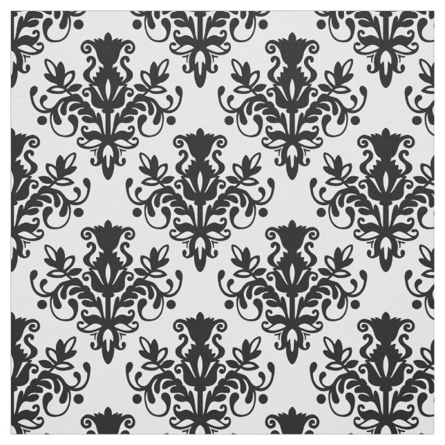Tecido Padrão do Damask 02 - Preto (Modelo)