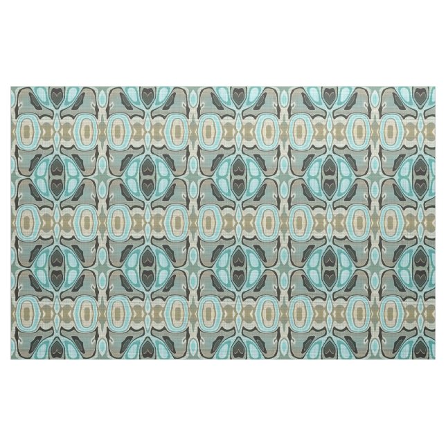 Tecido Padrão do estilo Bali Bali Verde Turquesa Castanho (Fat Quarter)