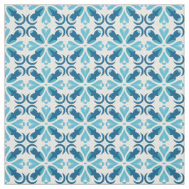 Tecido Padrão do estilo do Azulejo azul