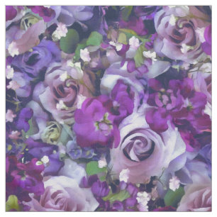 Tecido Padrão do Jardim das Flores Violet Lilac Rosa