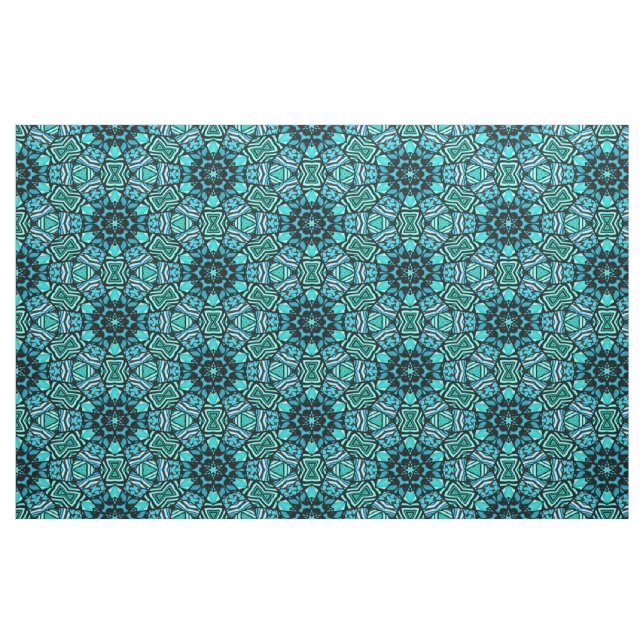 Tecido Padrão do mosaico oriental da turquesa do chic Ret (Fat Quarter)
