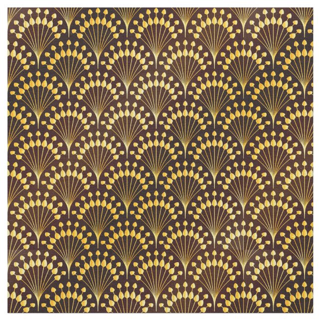 Tecido Padrão do ventilador Dourado Art Deco (Detalhe)