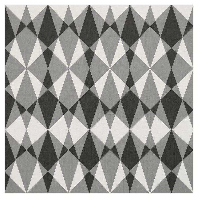 Tecido Padrão dos quadrados de diamante branco retrô pret (Modelo)