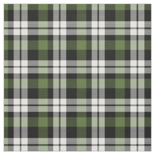 Tecido Padrão dos quadrados de Tartan branco preto verde