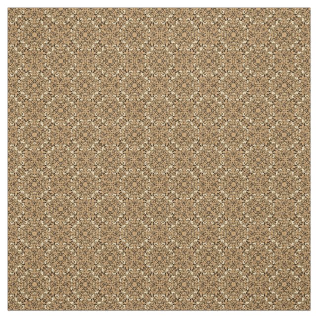 Tecido Padrão Dourado e Creme Medallions (Modelo)