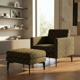 Tecido Padrão Dourado e preto brilhante elegante de luxo