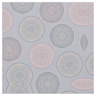 Tecido Padrão Elegante de Pastel Mandala Azul Cor-de-rosa