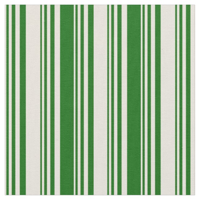 Tecido Padrão entre linhas/faixas verdes beges e escuras (Detalhe)