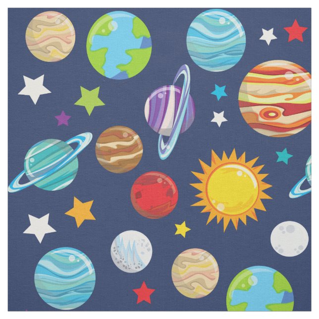 Tecido Padrão Espacial, Planetas, Estrelas, Cosmos, Galáx (Modelo)