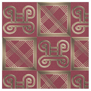 Tecido Padrão étnico-africano com símbolos Adinkra