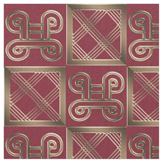 Tecido Padrão étnico-africano com símbolos Adinkra (Detalhe)